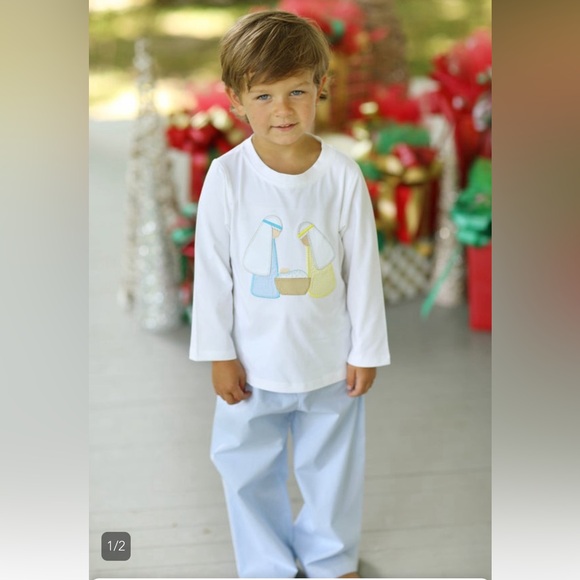 The Smocking Place Christmas Nativity top & pants set, Holy Family, size 3T 🎄 - Picture 5 of 5